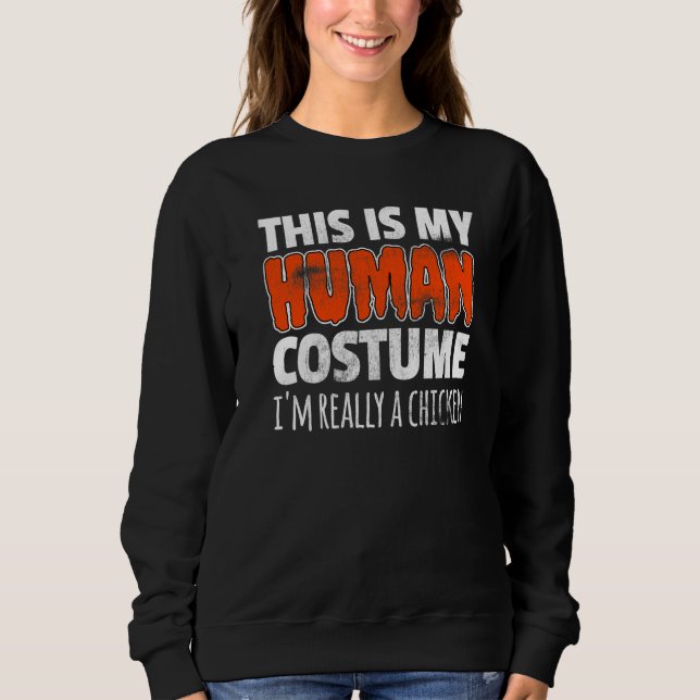 Camiseta THIS IS MY HUMAN COSTUME I'M REALLY A CHICKEN Hall (Frente)