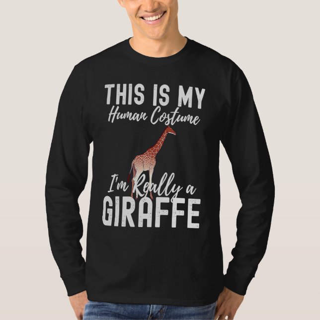 Camiseta This Is My Human Costume I'm Really A Giraffe Anim (Frente)