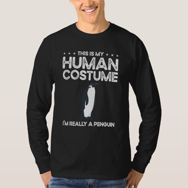 Camiseta This Is My Human Costume I'm Really A Penguins (Frente)