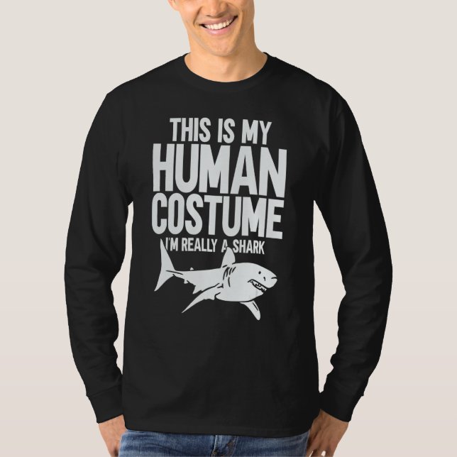 Camiseta This is My Human Costume I'm Really a Shark 1 (Frente)