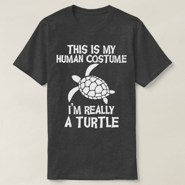 Camiseta This Is My Human Costume Im Really A turtle Funny  (Frente do Design)