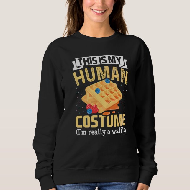 Camiseta This Is My Human Costume I'm Really Waffles waffle (Frente)