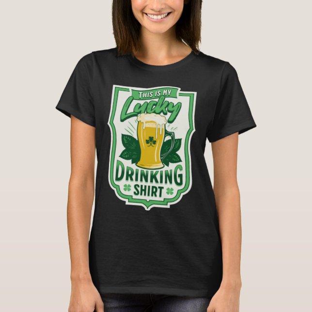 Camiseta This Is My Lucky Drinking    Busy Holding A Beer (Frente)