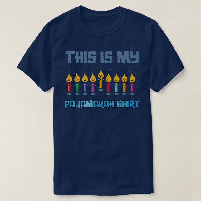 Camiseta This is My Pajamakah  Hanukkah Menorah Candles Fun (Frente do Design)