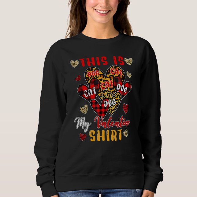 Camiseta This Is My Valentine Cute Valentine Cat Dog (Frente)