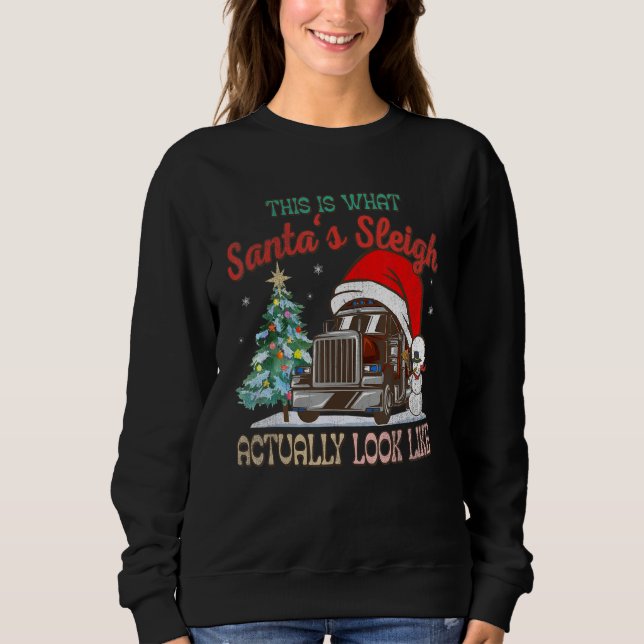 Camiseta This Is What My Santa's Sleigh Firefighter Truck C (Frente)