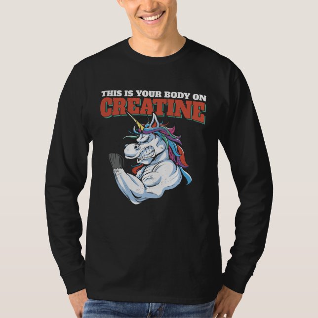 Camiseta This Is Your Body On Creatine Gym Fitness Weightli (Frente)