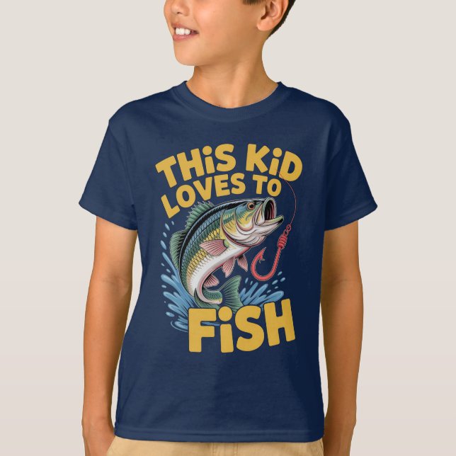Camiseta This Kid Loves to Fish Fishing Children Fisherman (Frente)