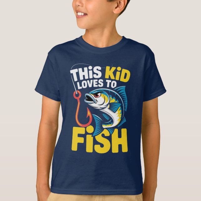 Camiseta This Kid Loves to Fish Fishing Children Fisherman (Frente)