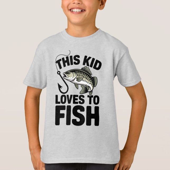 Camiseta This Kid Loves to Fish Fishing Children Fisherman (Frente)