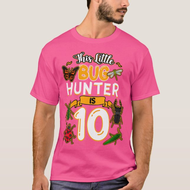 Camiseta This Little Bug Hunter Is 10 Birthday Insect Bday  (Frente)