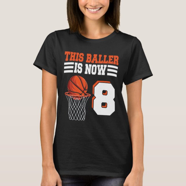 Camiseta This Ller Is Now 8 Sketll 8th Birthday 8 Years Old (Frente)