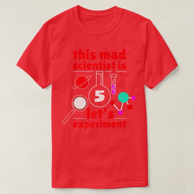 Camiseta This Mad Scientist is 5 Birthday Fifth 5th Science (Frente do Design)