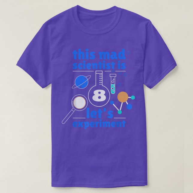 Camiseta This Mad Scientist is 8 Birthday Eighth 8th Scienc (Frente do Design)