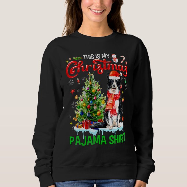 Camiseta This My Christmas Pajama   Border Collie Santa Xma (Frente)