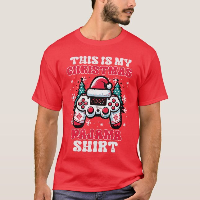 Camiseta This My Christmas Pajama Shirt Gaming Xmas Men Boy (Frente)