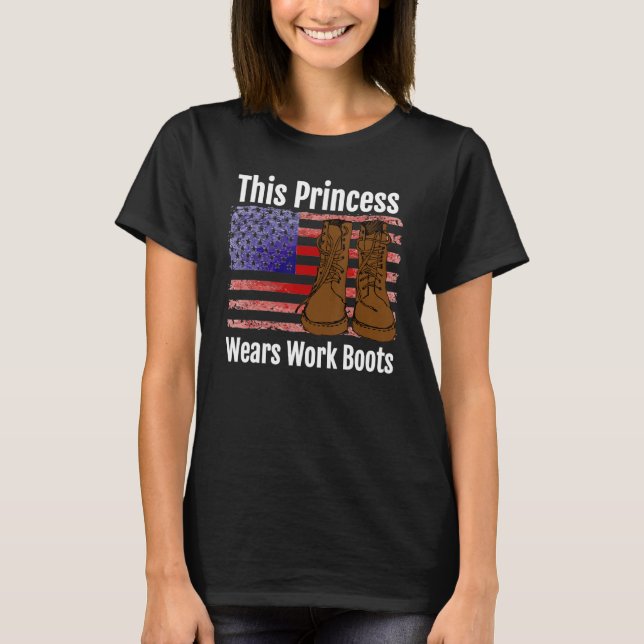 Camiseta This Princess Wears Work Boots (Frente)