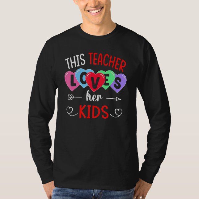 Camiseta This Teacher Loves Her Kids Shirts Teachers Valent (Frente)