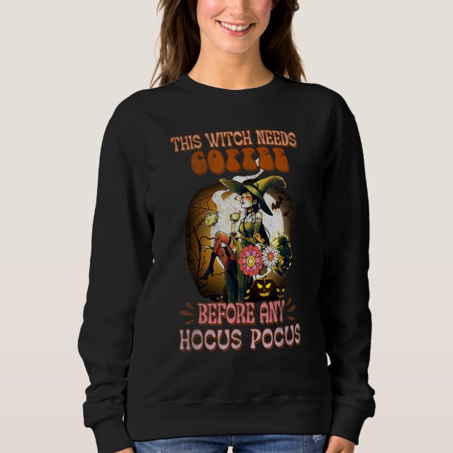 Camiseta This Witch Needs Coffee Before Any Hocus Witchy Sp (Frente)
