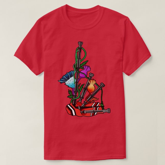 Camiseta Thiste and bagpipe Scotland (Frente do Design)
