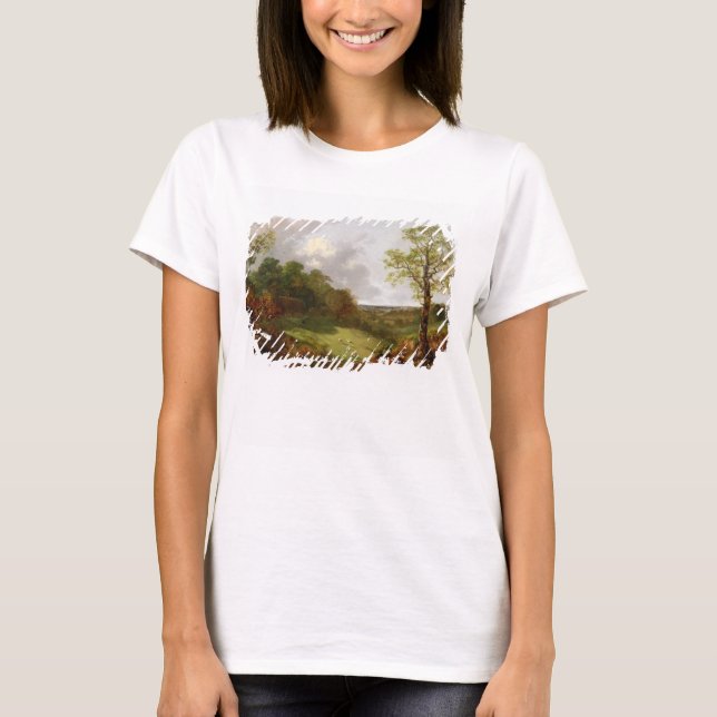 Camiseta Thomas Gainsborough | Paisagem arborizada com algo (Frente)