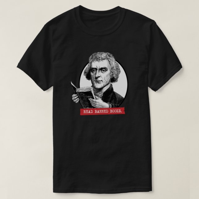 Camiseta Thomas Jefferson Lê Livros Banidos (Frente do Design)