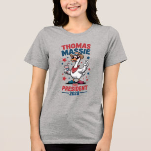 Camiseta Thomas Massie Presidente 2028 Julho 4 Ganso Liberd