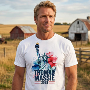 Camiseta Thomas Massie Presidente 2028 Movimento Liberdade