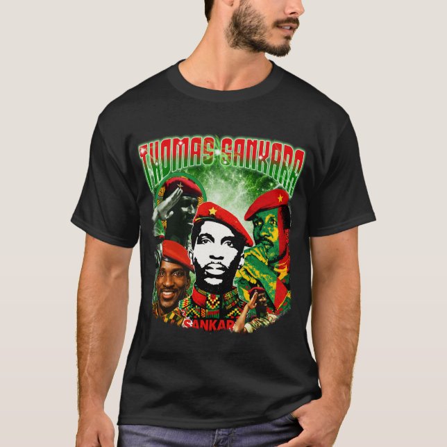 Camiseta Thomas Sankara Vintage Pan-African Bootleg Retro (Frente)