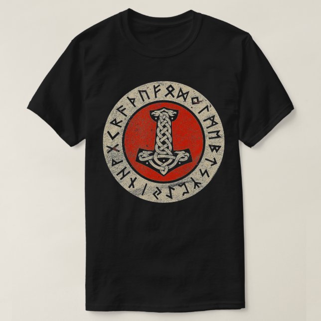 Camiseta Thors Hammer Mjolnir Wotan Norse Mythology Odin Vi (Frente do Design)