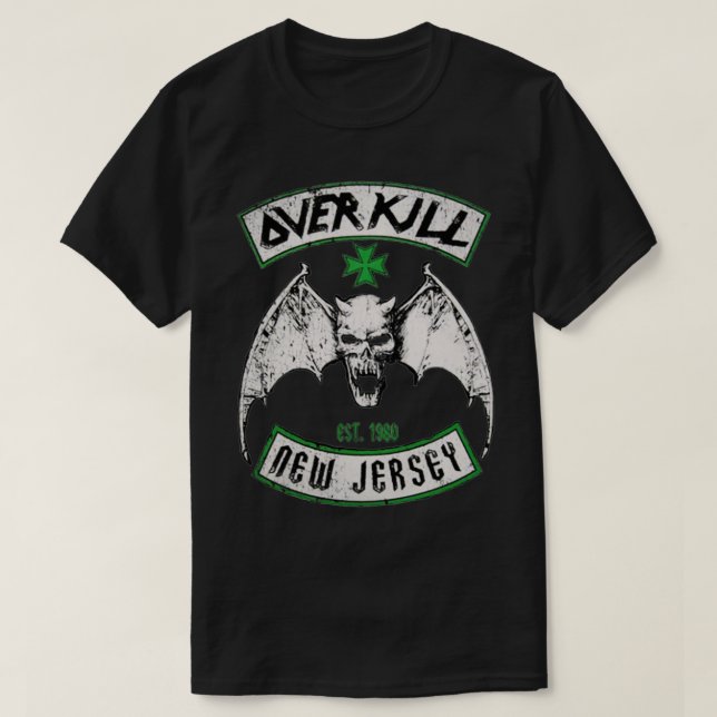 CAMISETA THRASH METAL OVERKILL NOVA JERSEY AMÉRICA (Frente do Design)