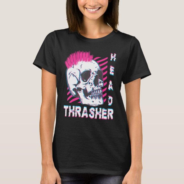 Camiseta Thrasher Head Shirt Distressed Skull Vintage Skate (Frente)