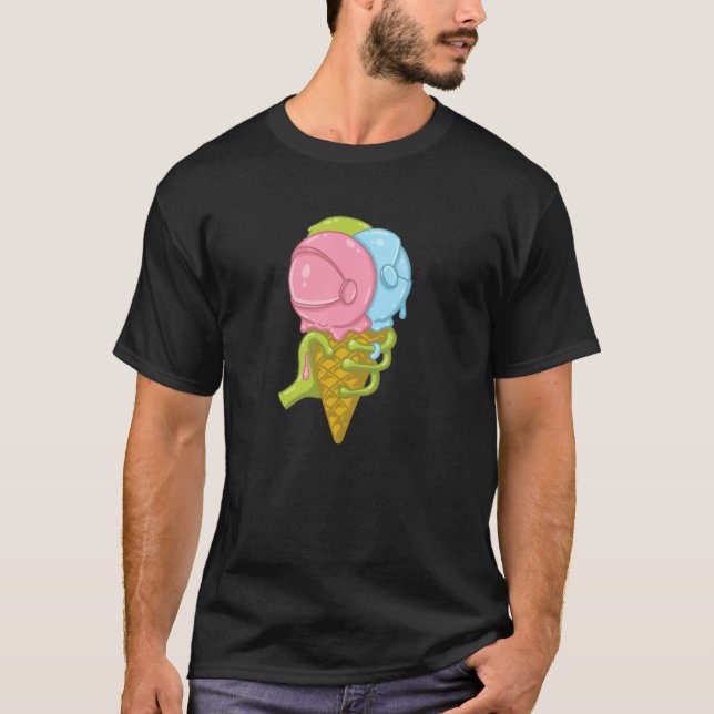 Camiseta Threadless Gotoup Espaço Sorvete Gráfico (Frente)