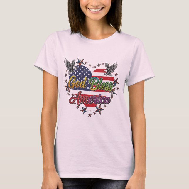 Camiseta Threads da Liberdade: Bold American Pride Impressõ (Frente)