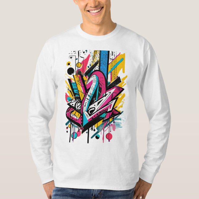 Camiseta Threads do grafite: Declarações de Estilo Urbano (Frente)