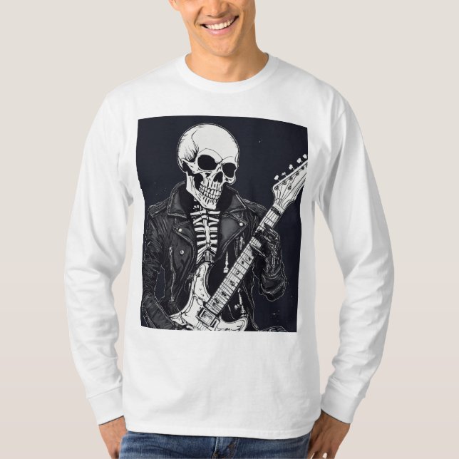 Camiseta Threads Rockstar: Coleção de Caveira e Sombras (Frente)