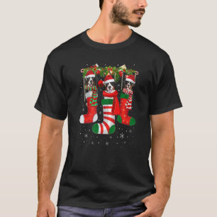 Camiseta Three Bernese Mountain Dog In Christmas Sock