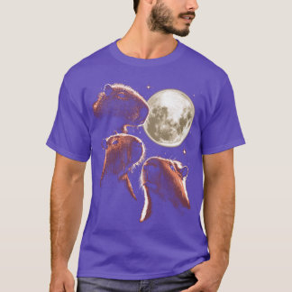 Camiseta Three Capybara Moon Funny Capybara Meme Mystical C
