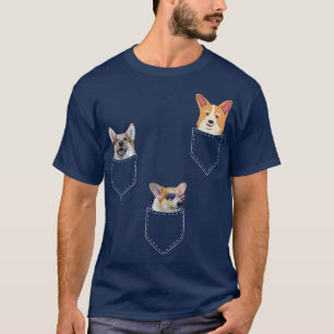 Camiseta Three Corgis in Pockets Funny Retro Pop Art Corgi