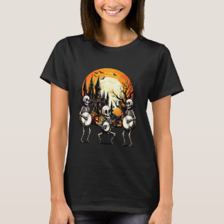 Camiseta Three Funny Skeletons Playing Banjo Halloween Inst