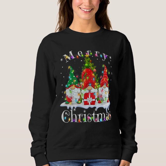 Camiseta Three Gnomes Matching Family Merry Christmas Tree  (Frente)