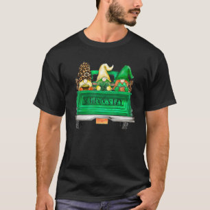 Camiseta Three Gnomes On Truck Shamrock Leopard Plaid St Pa