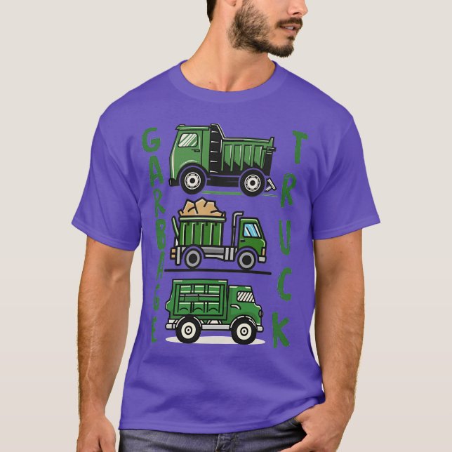 Camiseta Three Green Garbage Truck (Frente)