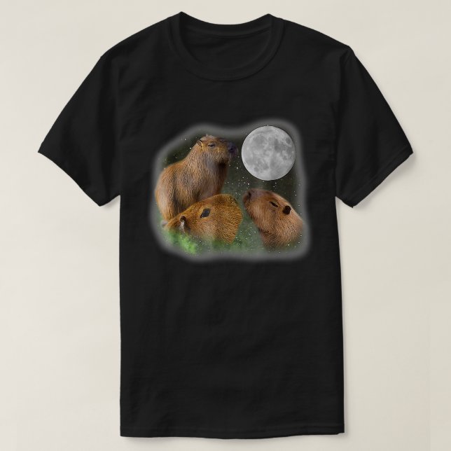 Camiseta Three Moon Capybaras (Frente do Design)