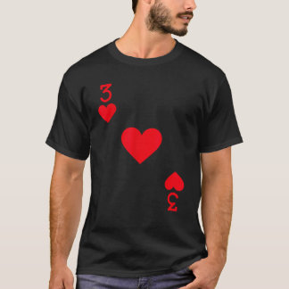 Camiseta Three of Hearts Costume  Halloween Deck of Cards 