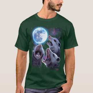 Camiseta Three Opossums Howling at the Moon Funny Possum vi