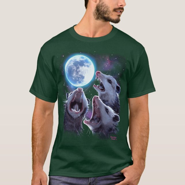 Camiseta Three Opossums Howling at the Moon Funny Possum vi (Frente)