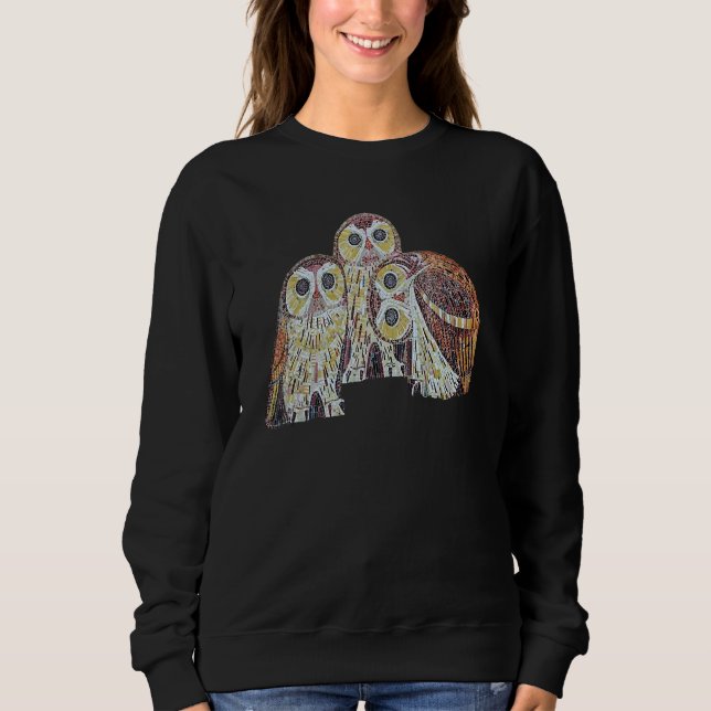 Camiseta Three Owls Detailed Vector In Nouveau Style 1 (Frente)