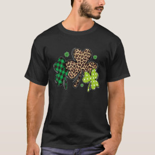 Camiseta Three Shamrocks Buffalo Plaid Shamrock St Patrick 