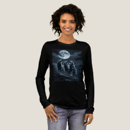 Camiseta Three Wolves Howling at the Full Moon - Three Wolf